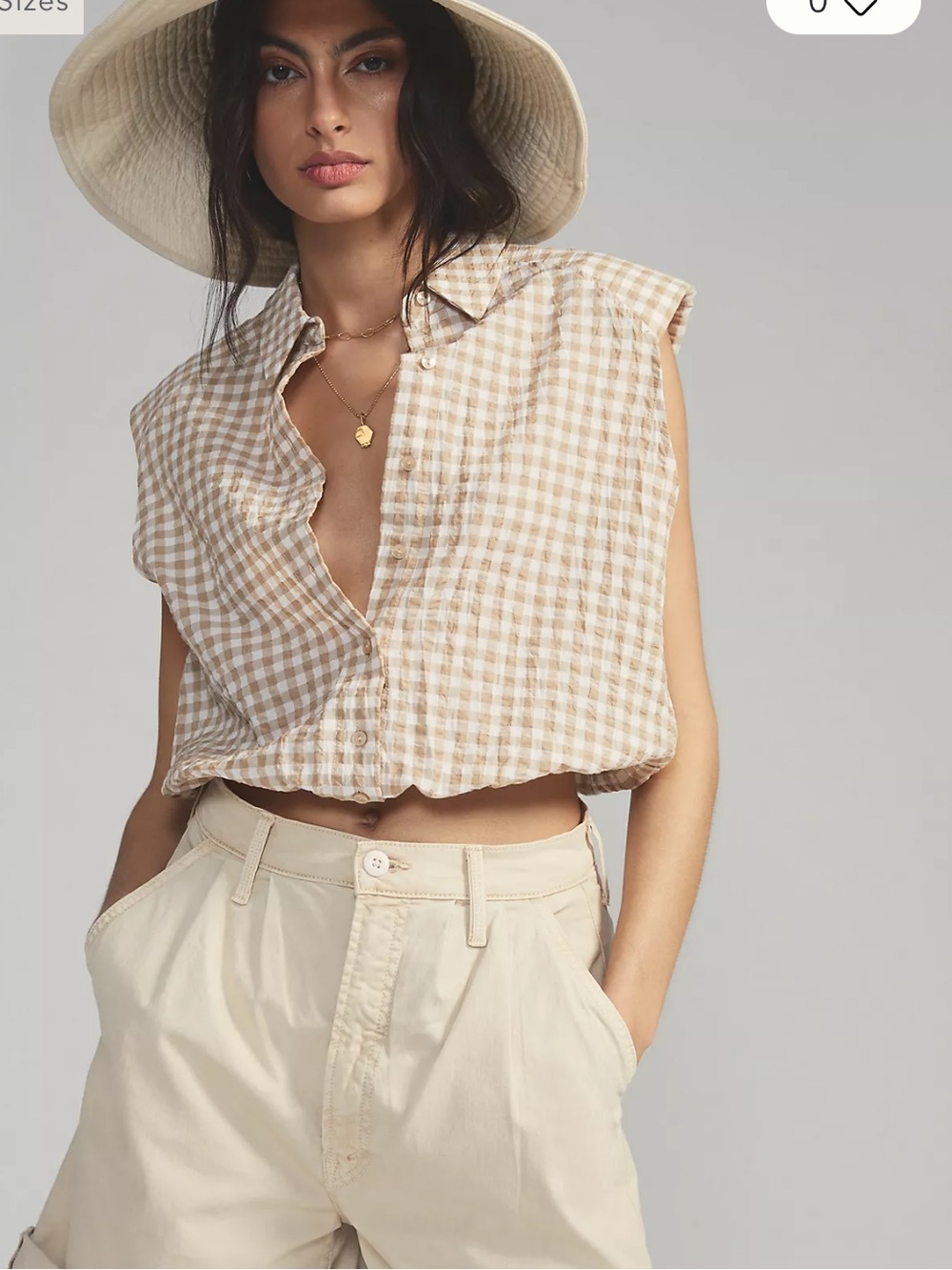 Maeve Gingham Sleeveless Buttondown Size Medium